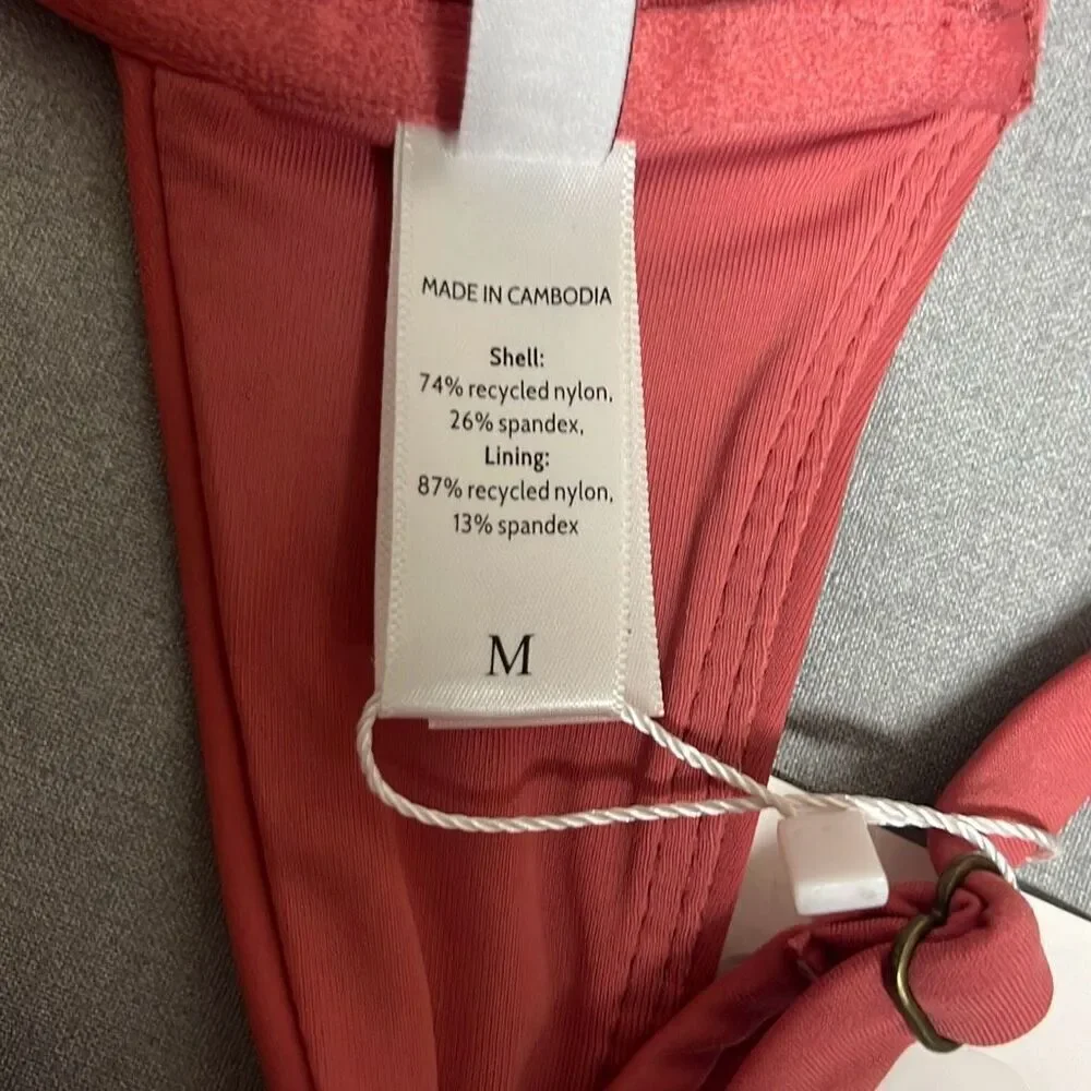 Andie Sicily Swim Bikini Top Pink Adjustable Straps Underwire Medium NWT‎ Beach